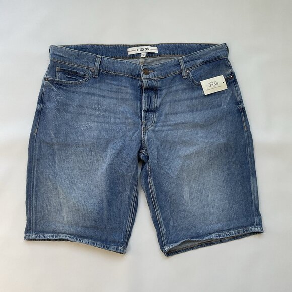 Guess Men's Faded Blue Denim Short Size 38 - Picture 2 of 6